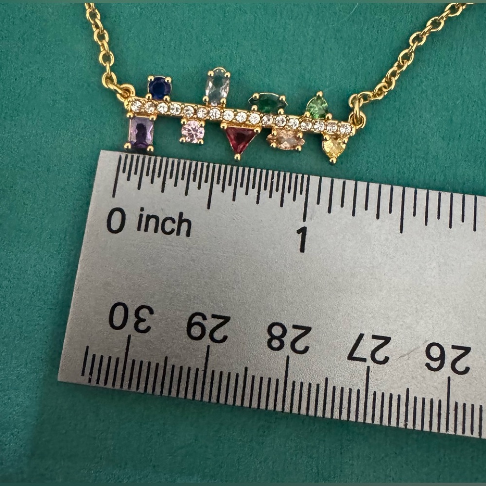 Kurt Geiger Crystal Bar Necklace - Picture 2 of 6